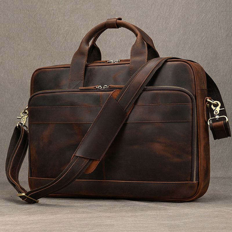 Laptop Bag Leather 15 - Tas Kantor Pria Kulit Asli Crazy