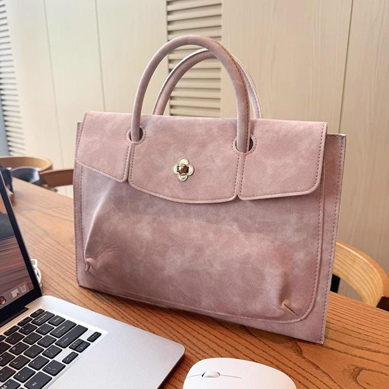 Laptop Bag Leather 15 - Tas Laptop Tote Kulit PU Pink