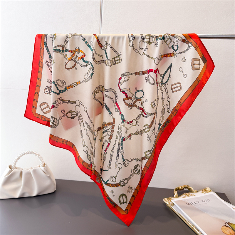 Syal Satin Tipis Motif Bunga V - Luxury Bags Vintage ulasan dan harga