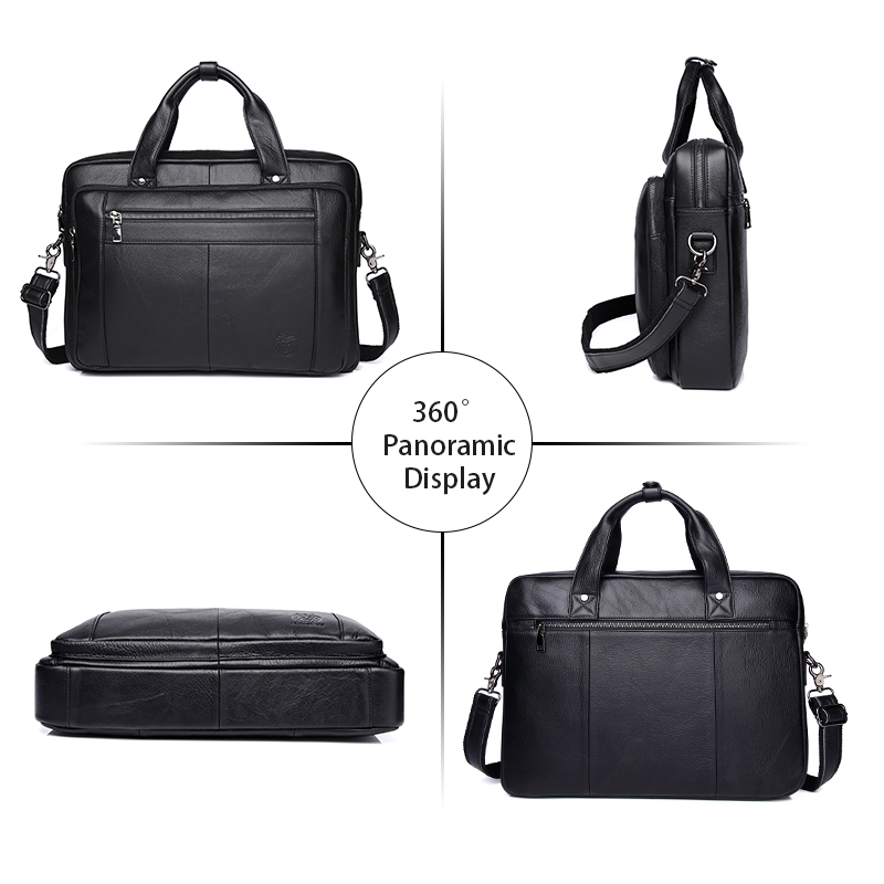 SCHLATUM tas kantor kulit asli - Laptop Bag Leather 15 ulasan dan harga