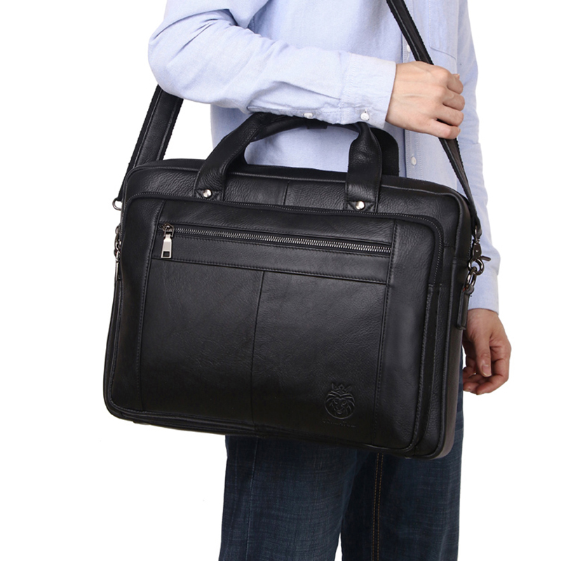 SCHLATUM tas kantor kulit asli - Laptop Bag Leather 15 ulasan dan harga