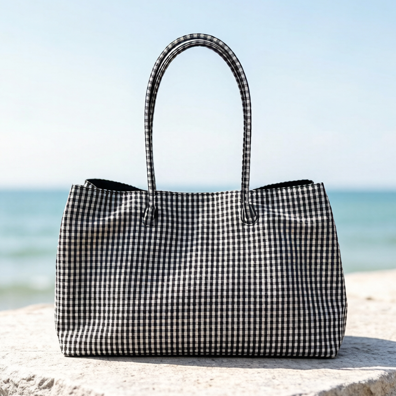 Tas Tote Kasual Motif Kotak-ko - Luxury Bags Of 2026 ulasan dan harga