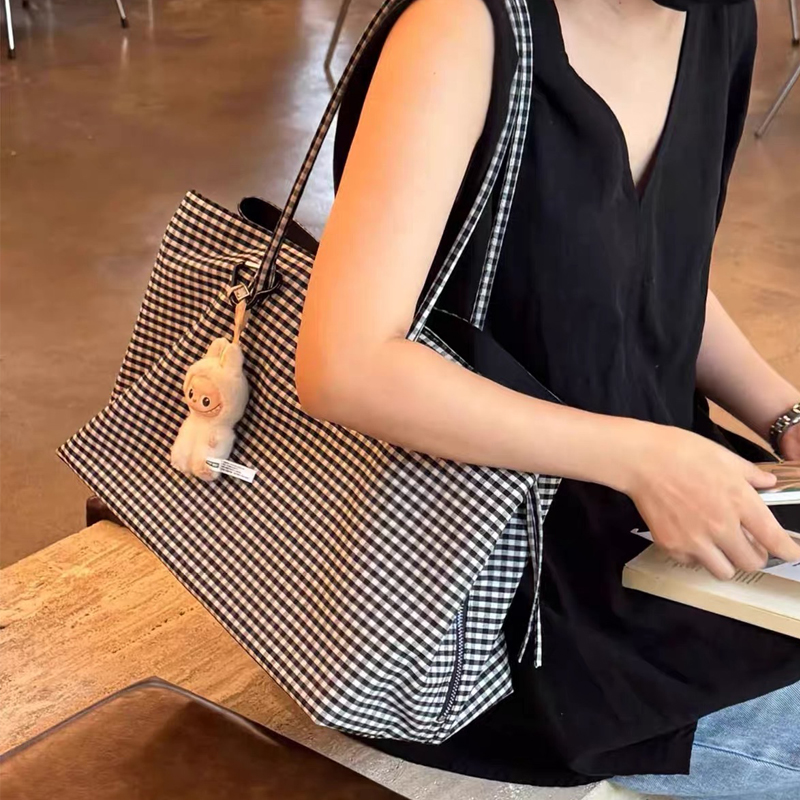 Tas Tote Kasual Motif Kotak-ko - Luxury Bags Of 2026 ulasan dan harga
